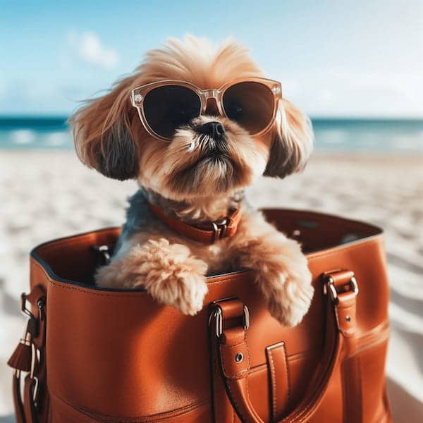 travel-dog small dog in handbag